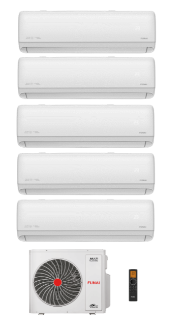Мульти сплит-система Funai RAM-I-5KG120HP.01/U / RAM-I-DA25HP.W01/S x 5 
